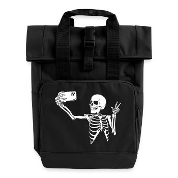 Tödliches Selfie (Weiß) - Rolltop Rucksack mit zwei Griffen - Schwarz - Vorne