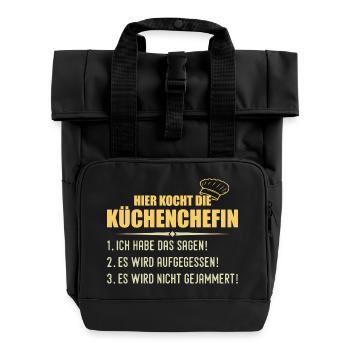 Cuisiner drôle cuisinier chef cadeau - Sac à dos Roll Top à deux anses - noir - Devant
