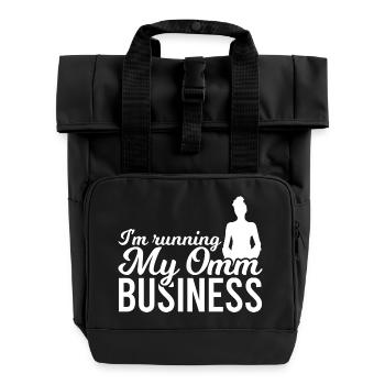 Yoga Teacher Joke - Roll Top Backpack with Two Handles - black - Front