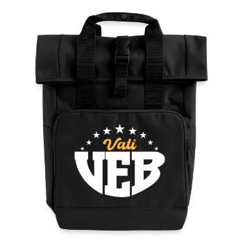 VEB Vati DDR Geschenk - Rolltop Rucksack mit zwei Griffen - Schwarz - Vorne