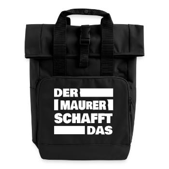 Bricklayer as work - Roll Top Backpack with Two Handles - black - Front