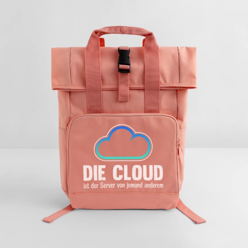 Coder THE CLOUD IS SOMEONE ELSE'S SERVER Roll Top Backpack with Two Handles
