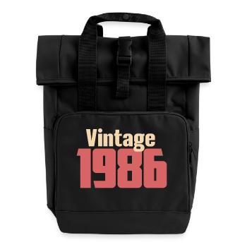 Art Deco 40 Years Forties Gift Retro 1986 - Roll Top Backpack with Two Handles - black - Front