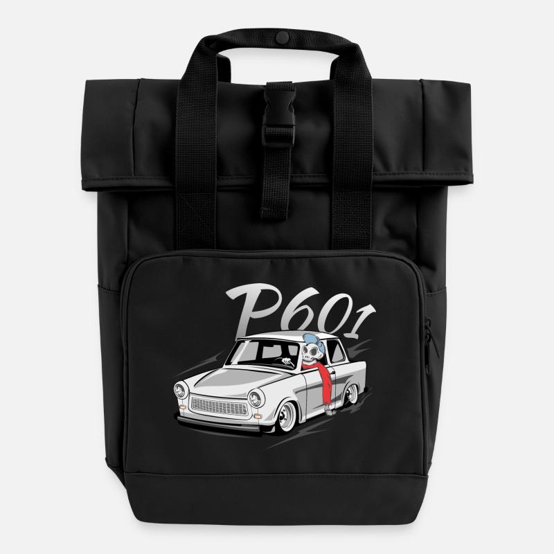  601- Zweitaktfahrer - Rolltop Rucksack mit zwei Griffen - Schwarz