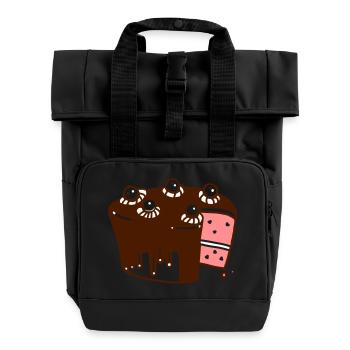 Torte Partnershirt - yummy mummy - Roll Top Backpack with Two Handles - black - Front