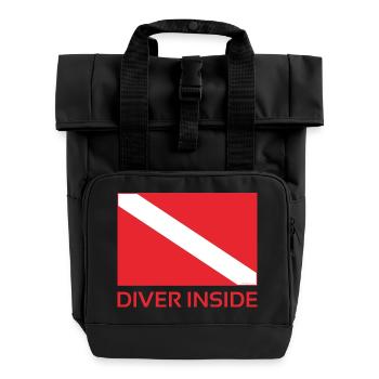 ScubaDiver Inside - Roll Top Backpack with Two Handles - black - Front