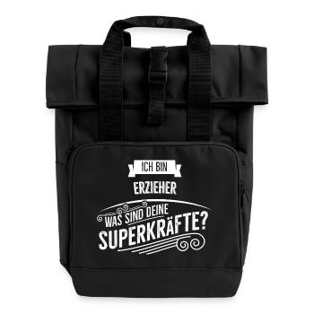 Erzieher - Rolltop Rucksack mit zwei Griffen - Schwarz - Vorne