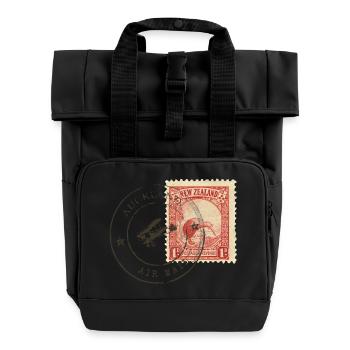 Kiwi stamp - Roll Top Backpack with Two Handles - black - Front