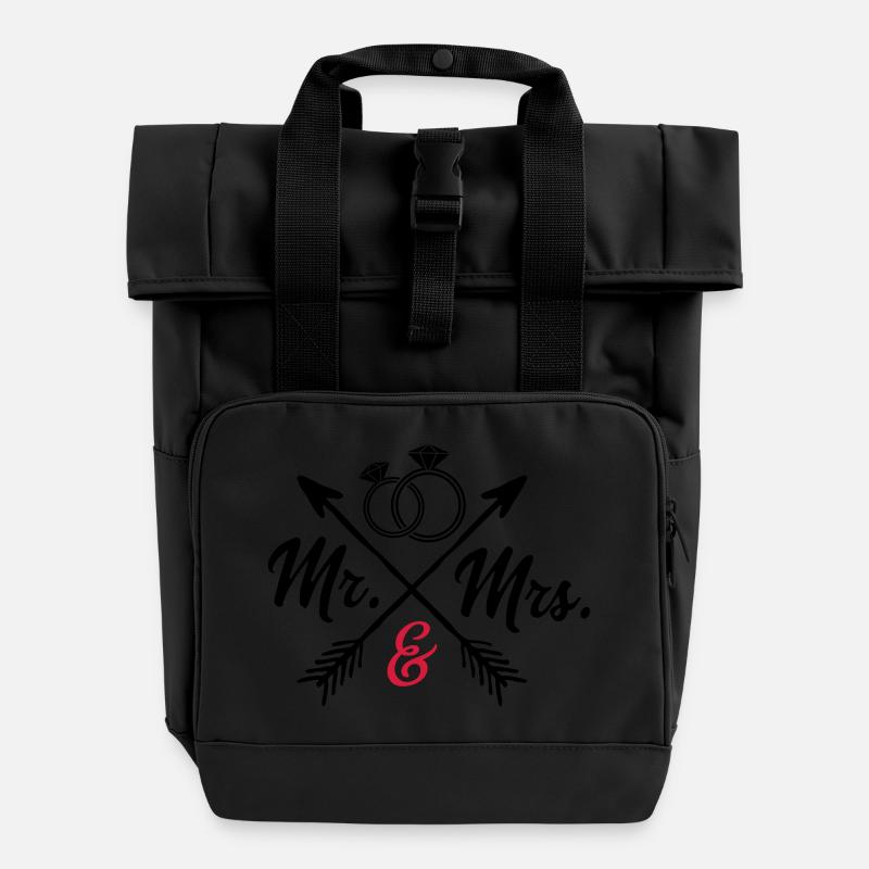 Mr. And Mrs. - Rolltop Rucksack mit zwei Griffen - Schwarz