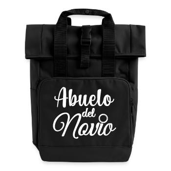 Abuelo del Novio Groom's Grandpa Wedding Party - Roll Top Backpack with Two Handles - black - Front