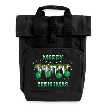 Boules de Noël vertes - Sac à dos Roll Top à deux anses - noir - Devant