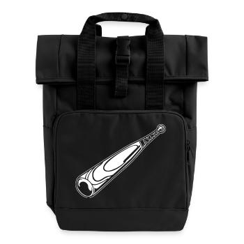 Baseballschläger - Rolltop Rucksack mit zwei Griffen - Schwarz - Vorne