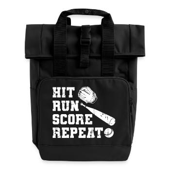 Baseball Motivation - Rolltop Rucksack mit zwei Griffen - Schwarz - Vorne