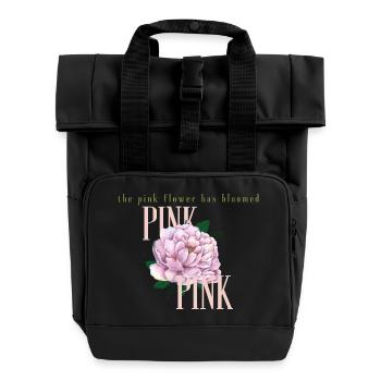 Die rosa Blume ist geblüht - Rolltop Rucksack mit zwei Griffen - Schwarz - Vorne