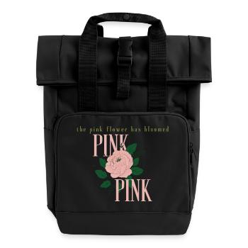 La fleur rose - Sac à dos Roll Top à deux anses - noir - Devant