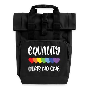 LGBT Pride Month - Equality Hurts No One - Roll Top Backpack with Two Handles - black - Front