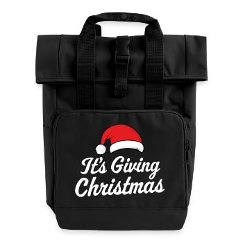 Es ist das Schenken von Weihnachten - Rolltop Rucksack mit zwei Griffen - Schwarz - Vorne