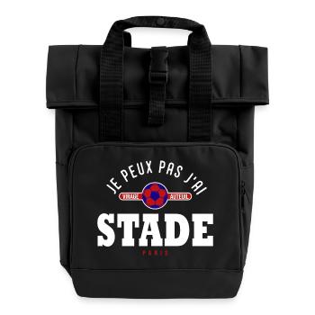 Je peux pas j'ai stade supporter football Paris - Sac à dos Roll Top à deux anses - noir - Devant