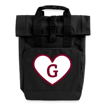 Letter g heart sport trend burgundy - gift idea - Roll Top Backpack with Two Handles - black - Front
