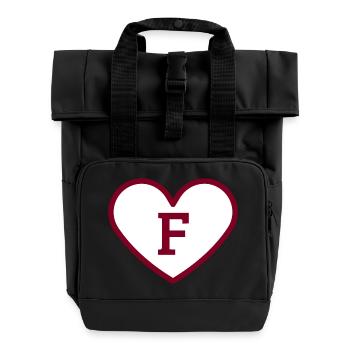 Letter f heart sport trend burgundy - gift idea - Roll Top Backpack with Two Handles - black - Front