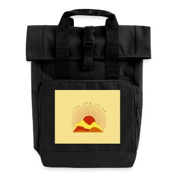 rise and sgine - Roll Top Backpack with Two Handles - black - Front