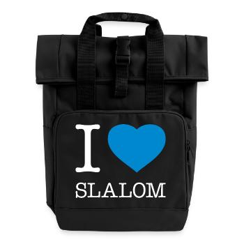 I LOVE SLALOM - Rolltop Rucksack mit zwei Griffen - Schwarz - Vorne