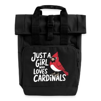 Cardinal Red Cardinal Vogel Red Cardinal - Roll Top Backpack with Two Handles - black - Front