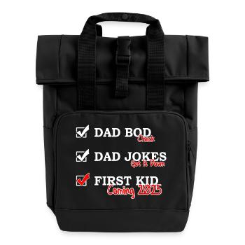 First Time Dad 2025 - Dad bod Dad jokes - Sac à dos Roll Top à deux anses - noir - Devant