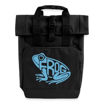 Verspielte Frosch-Typografie - Rolltop Rucksack mit zwei Griffen - Schwarz - Vorne