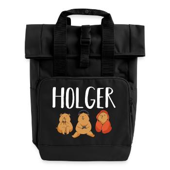 Gamer Zocker Zocken Gaming Holger - Sac à dos Roll Top à deux anses - noir - Devant