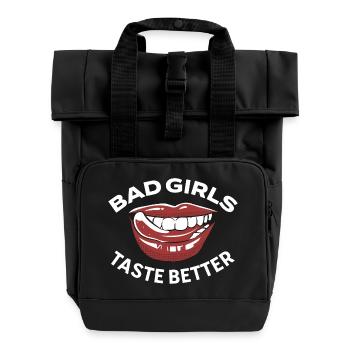 Bad Girls Taste Better Tattooed Girls B - Roll Top Backpack with Two Handles - black - Front
