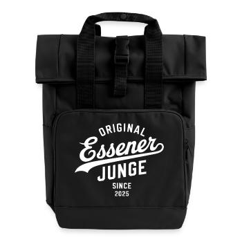 Echter Essener Hoodie Essen Shirt Tasse Strampler - Rolltop Rucksack mit zwei Griffen - Schwarz - Vorne