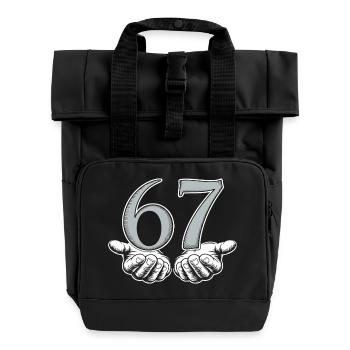 Drôle 67 Meme Mains Gen Alpha Humour - Sac à dos Roll Top à deux anses - noir - Devant