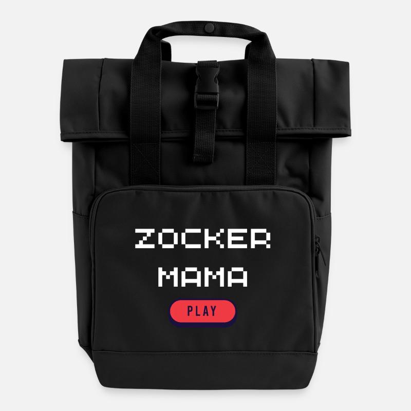 Maman joueuse - Sac à dos Roll Top à deux anses - noir