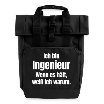 Je suis ingénieur : pourquoi ça dure - Sac à dos Roll Top à deux anses - noir - Devant