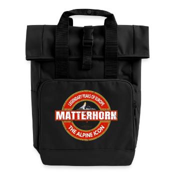 Matterhorn – Legendary Alpine Icon of Europe - Roll Top Backpack with Two Handles - black - Front