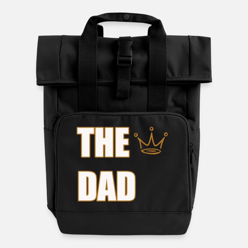 THE DAD – Bold & Classic Father Statement Design - Roll Top Backpack with Two Handles - black