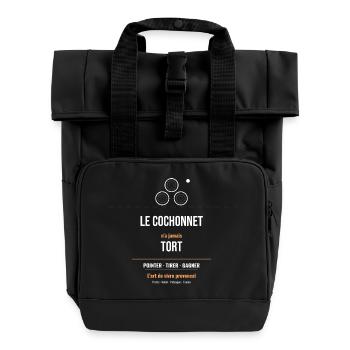 Cochonnet N'a Jamais Tort L'Art de Vivre Provençal - Sac à dos Roll Top à deux anses - noir - Devant