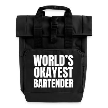 Barman le plus correct du monde - Mixologie drôle - Sac à dos Roll Top à deux anses - noir - Devant