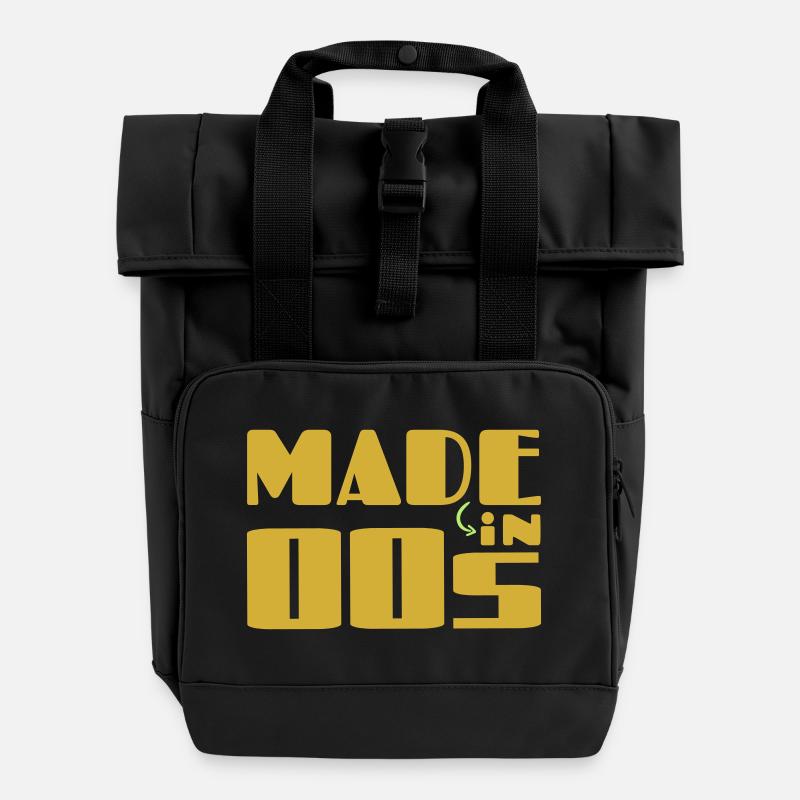 Hergestellt in den 00ern - Rolltop Rucksack mit zwei Griffen - Schwarz