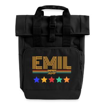 Emil - Rolltop Rucksack mit zwei Griffen - Schwarz - Vorne