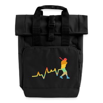 Baseballspieler Evolution Baseball - Rolltop Rucksack mit zwei Griffen - Schwarz - Vorne