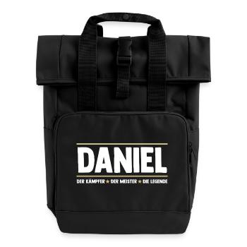 Daniel - Rolltop Rucksack mit zwei Griffen - Schwarz - Vorne