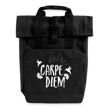 Carpe Diem - Rolltop Rucksack mit zwei Griffen - Schwarz - Vorne