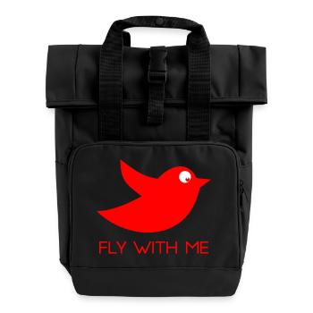 FLY WITH ME - Rolltop Rucksack mit zwei Griffen - Schwarz - Vorne