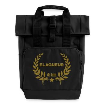 Elagueur / Elaguer / Arbre / Bois / Bucheron - Sac à dos Roll Top à deux anses - noir - Devant