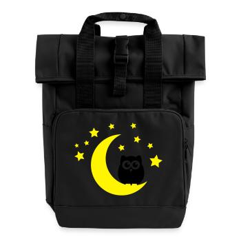 eule_mond_001 - Sac à dos Roll Top à deux anses - noir - Devant