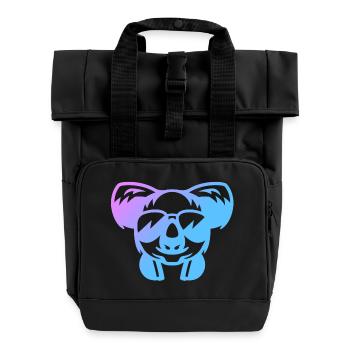 Koala Koala Bear - Roll Top Backpack with Two Handles - black - Front