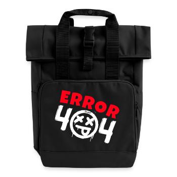 Error 404 Not Found - Roll Top Backpack with Two Handles - black - Front