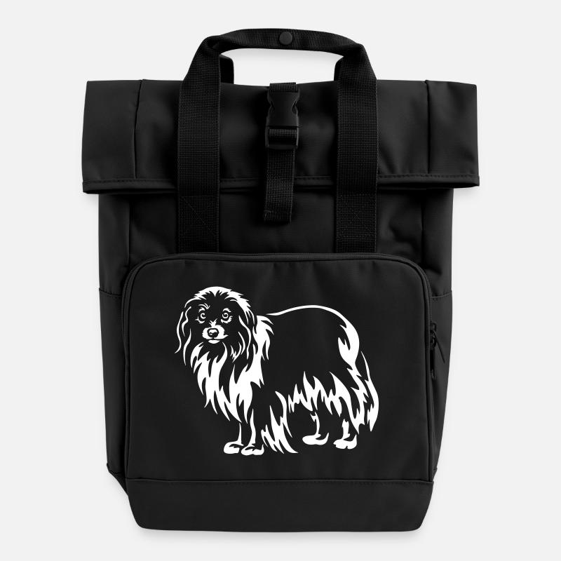 Phalène "Black Edition" - Rolltop Rucksack mit zwei Griffen - Schwarz